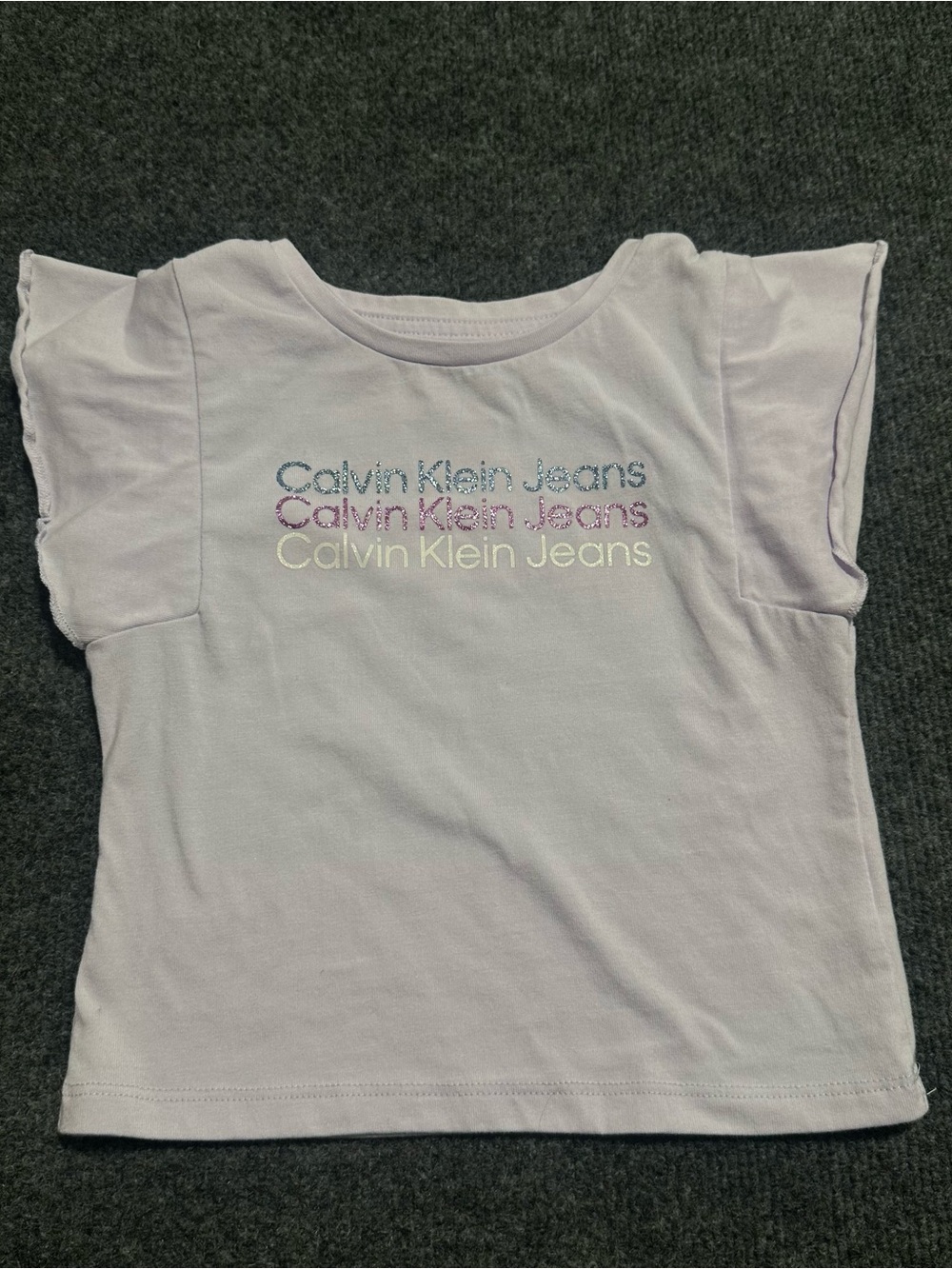 Calvin Klein Jeans Girls' Pastel Lavender Logo Tee